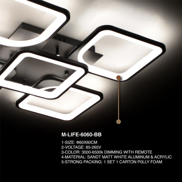 AMPLE SQUARE STYLE CHANGABLE DIMMABLE CEILING LIGHT